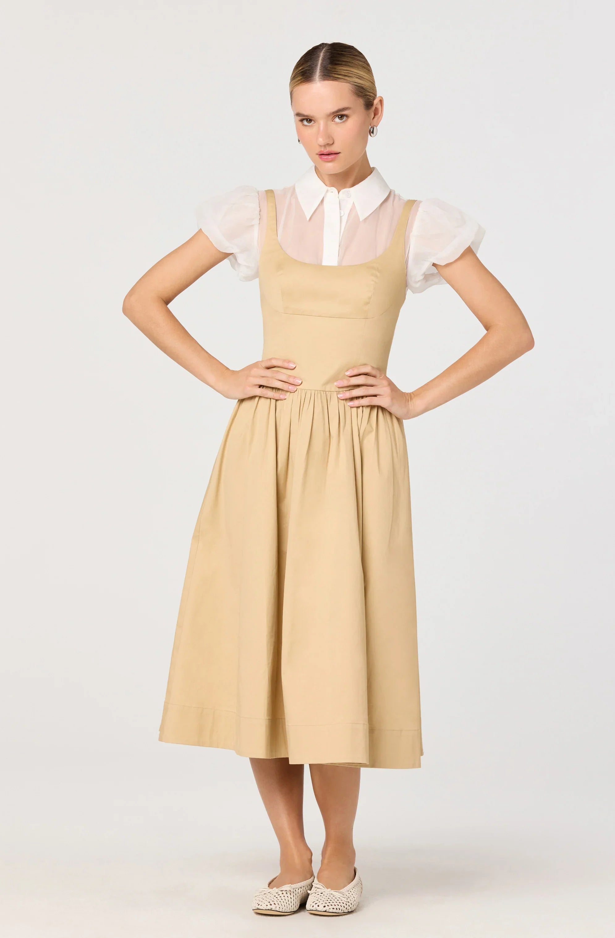 Lbruh Carrington Mixed Media Layered Midi Dress