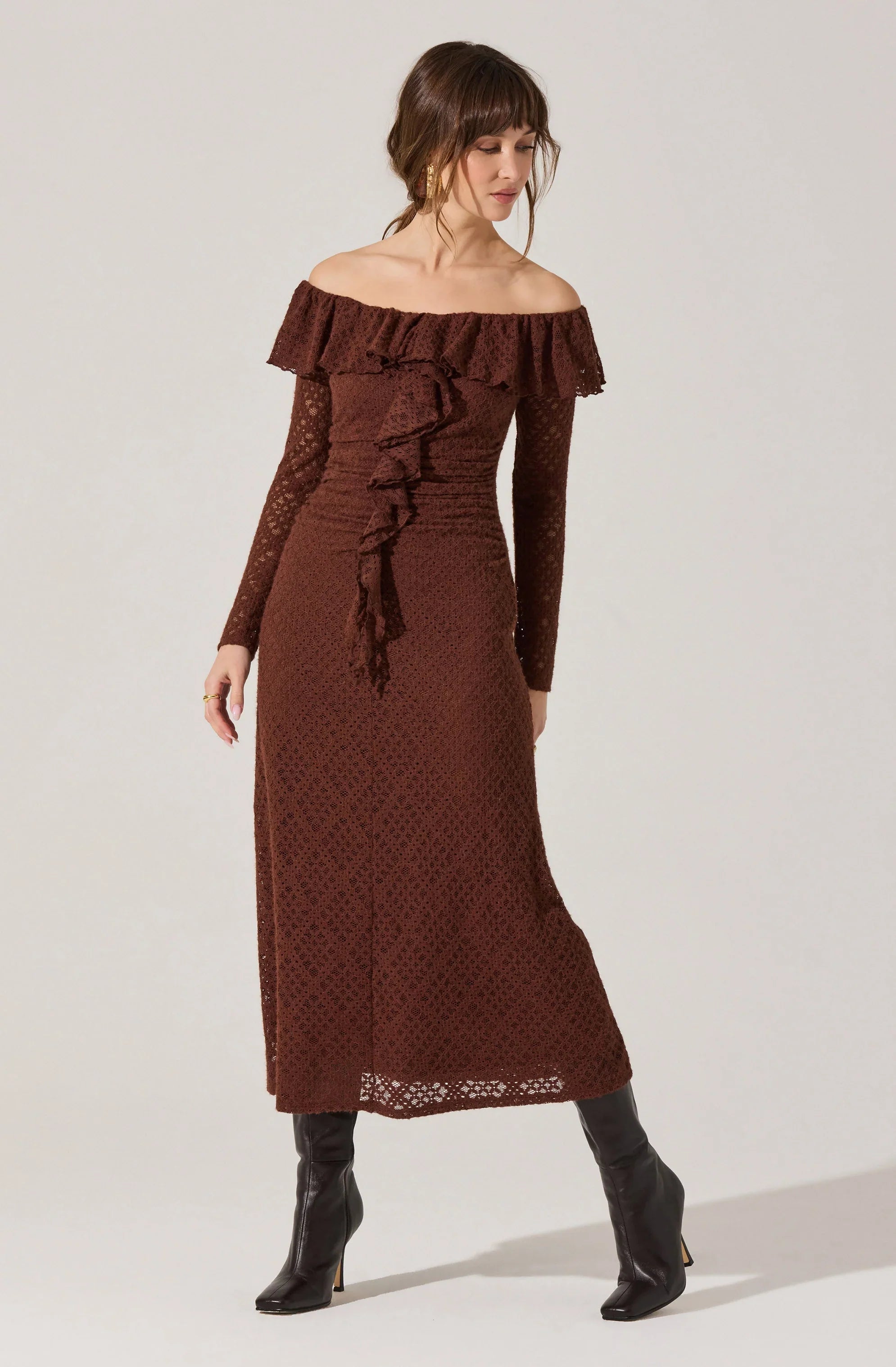 Lbruh Dorian Ruffle Off Shoulder Dress