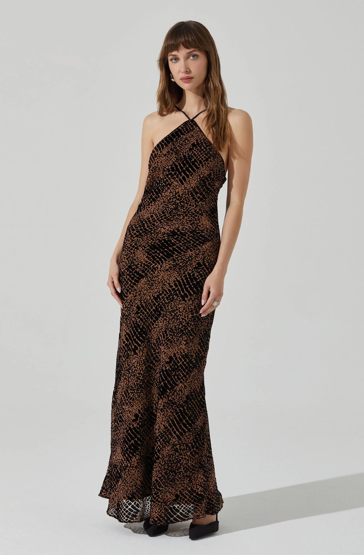 Lbruh Briotte Velvet Burnout Maxi Dress