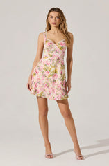Lbruh Alva Satin Floral Mini Dress