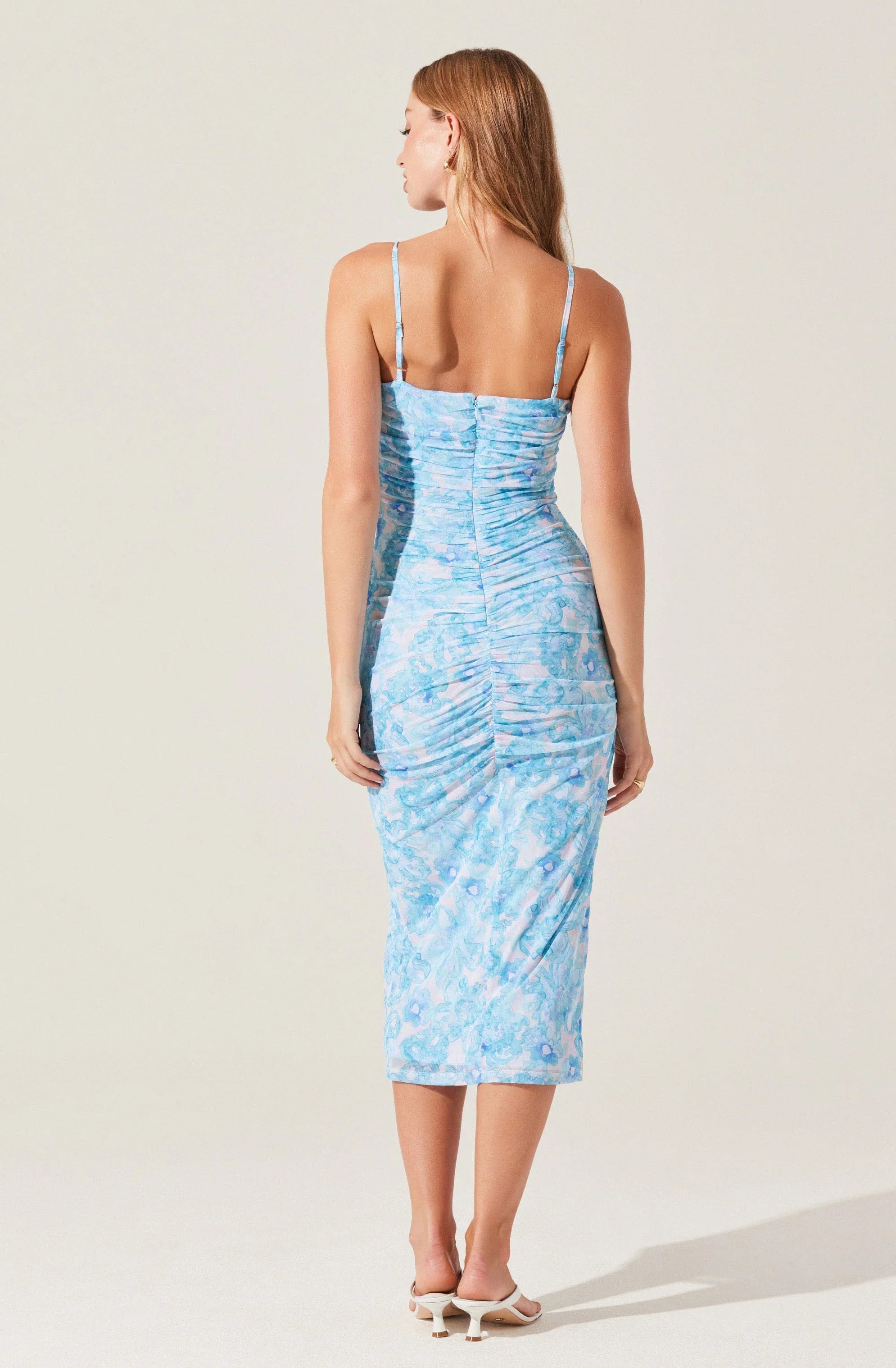 Lbruh Palmero Floral Ruched Midi Dress
