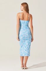 Lbruh Palmero Floral Ruched Midi Dress