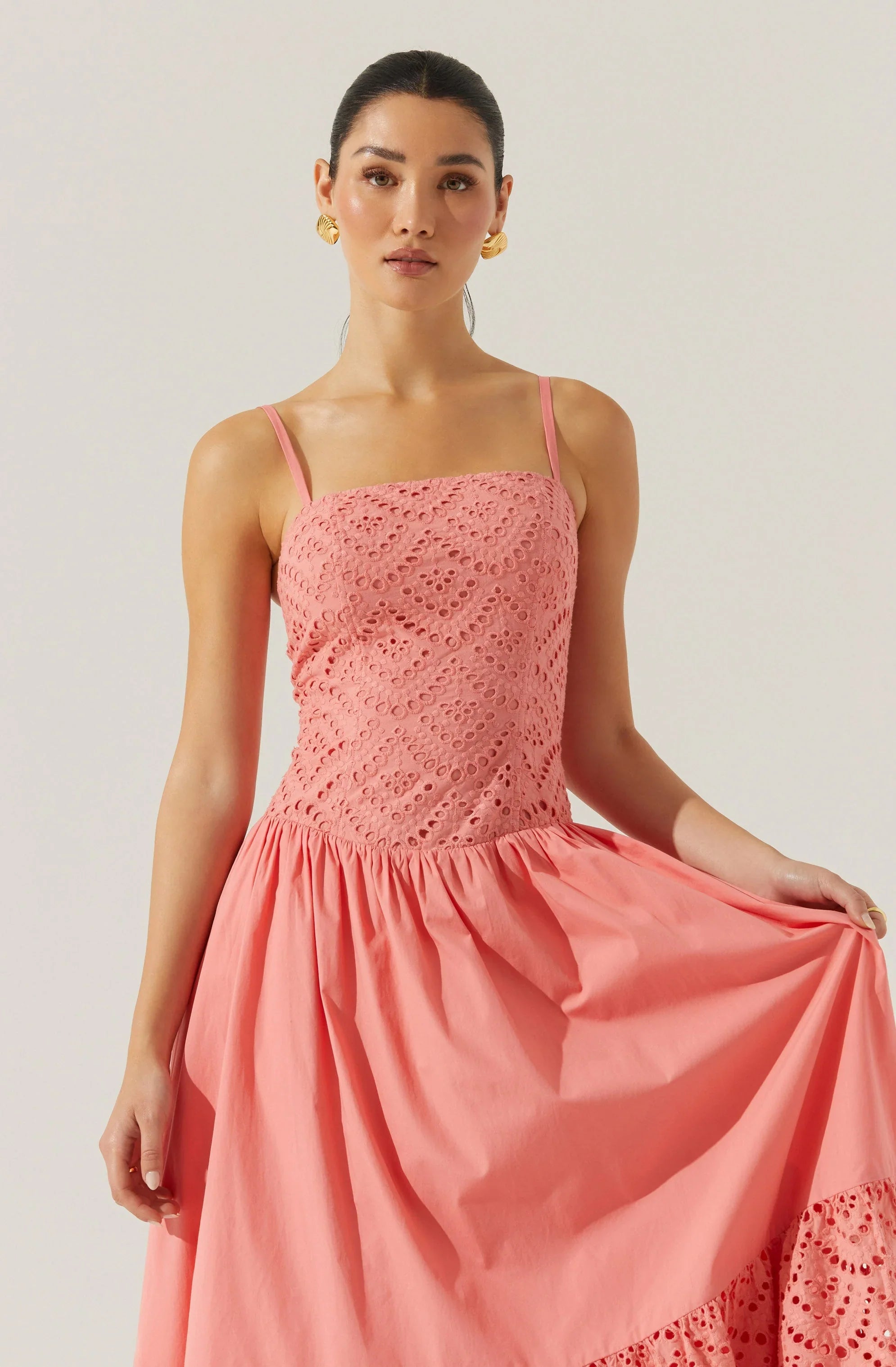 Lbruh Nathalia Eyelet Midi Dress