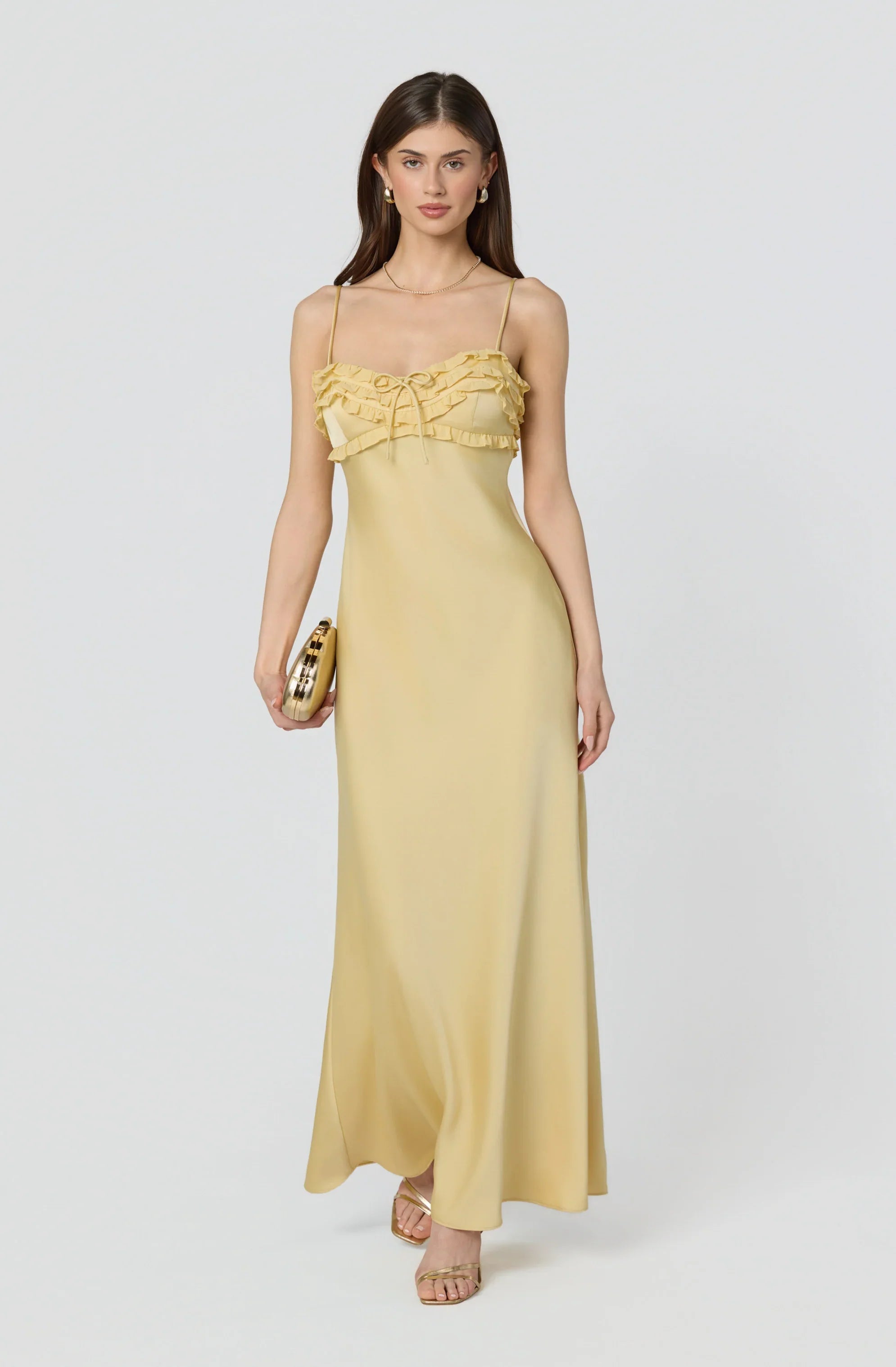 Inixyf Jade Ruffle Trim Maxi Dress
