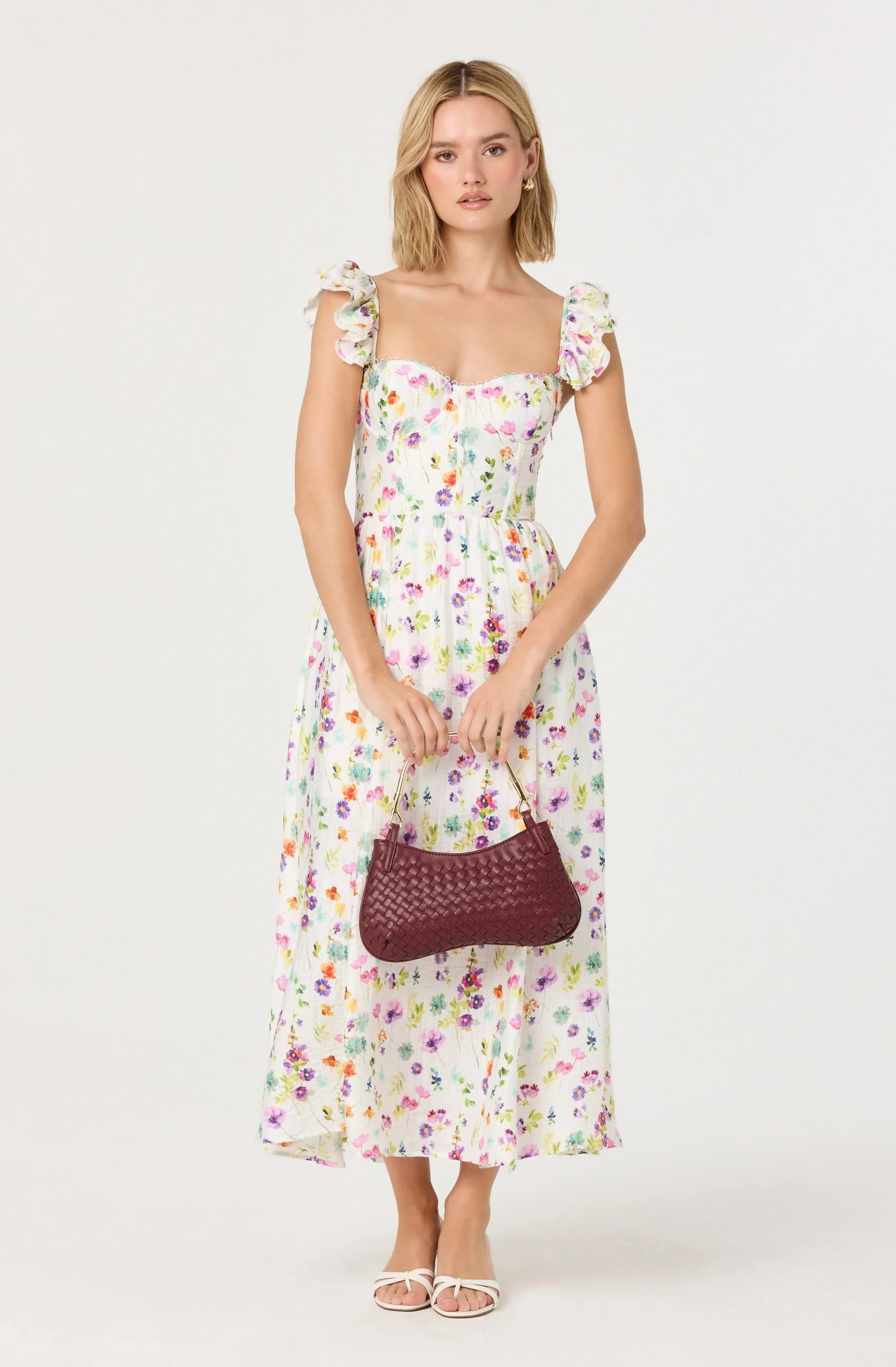 Lbruh Wedelia Floral Bustier Midi Dress