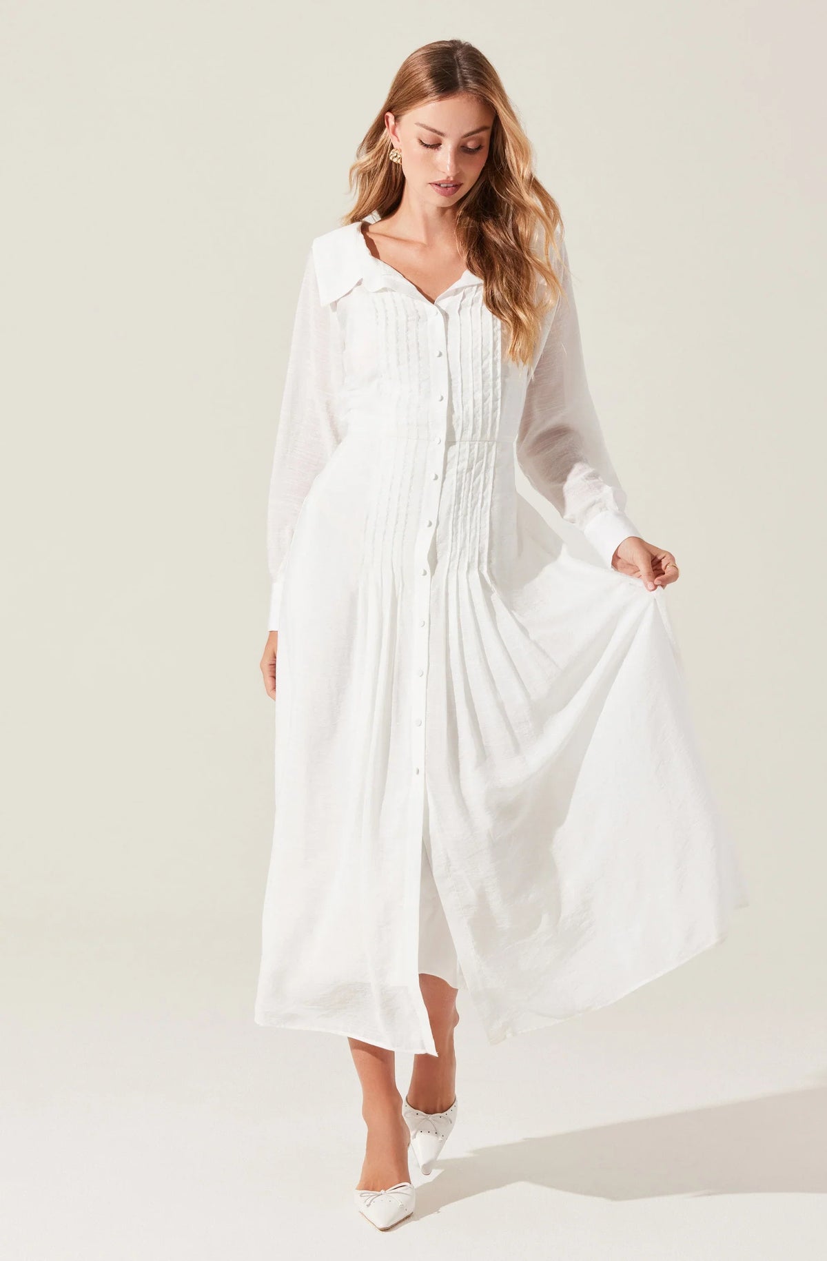 Lbruh Diell Pleated Midi Dress