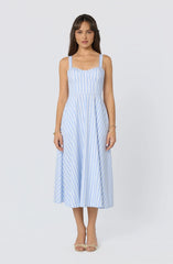 Inixyf Isabela Striped Sweetheart Midi Dress