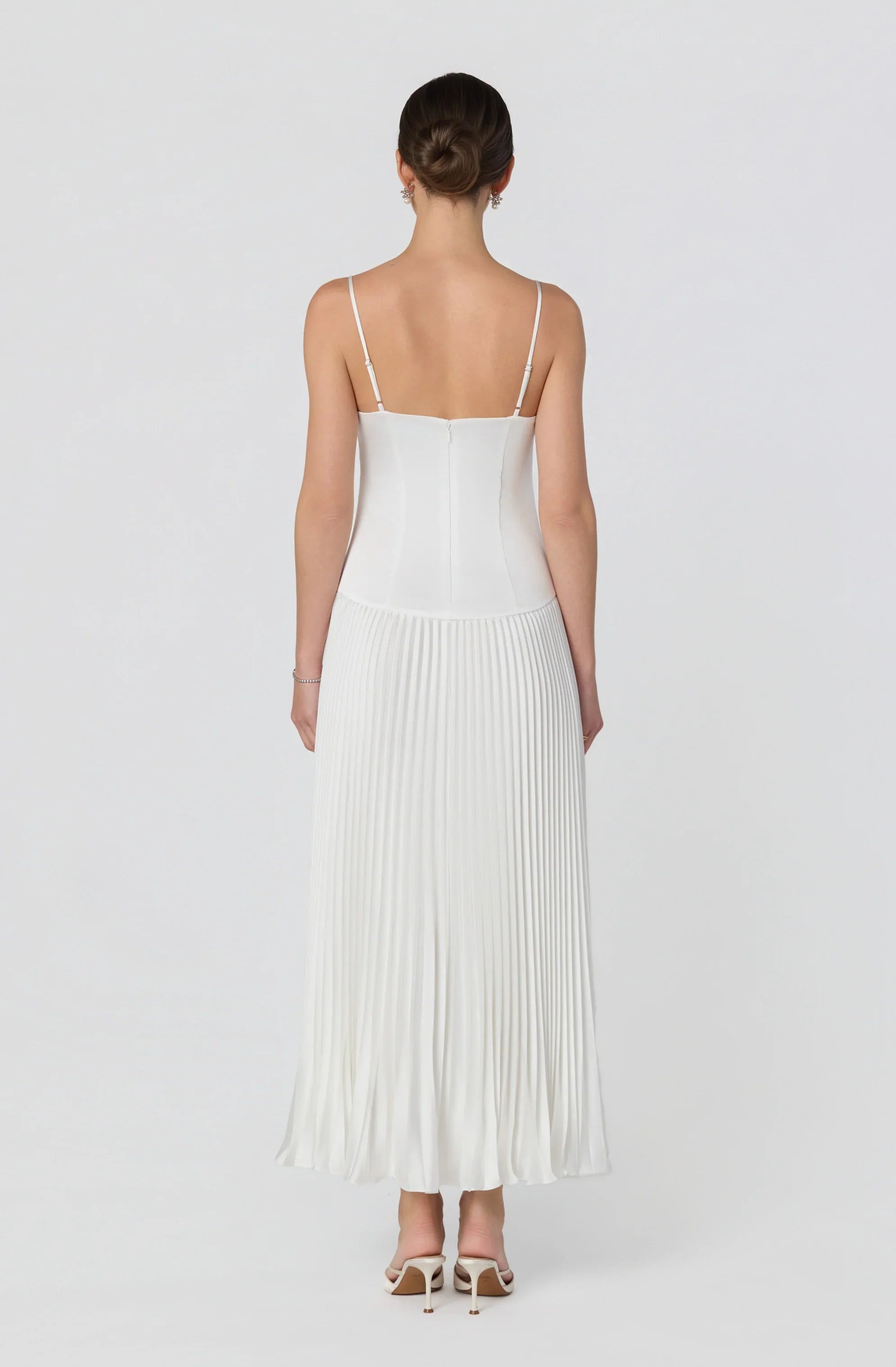 Inixyf Pleated Drop Waist Maxi Dress