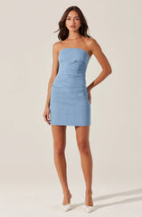 Lbruh Mazzei Strapless Denim Mini Dress