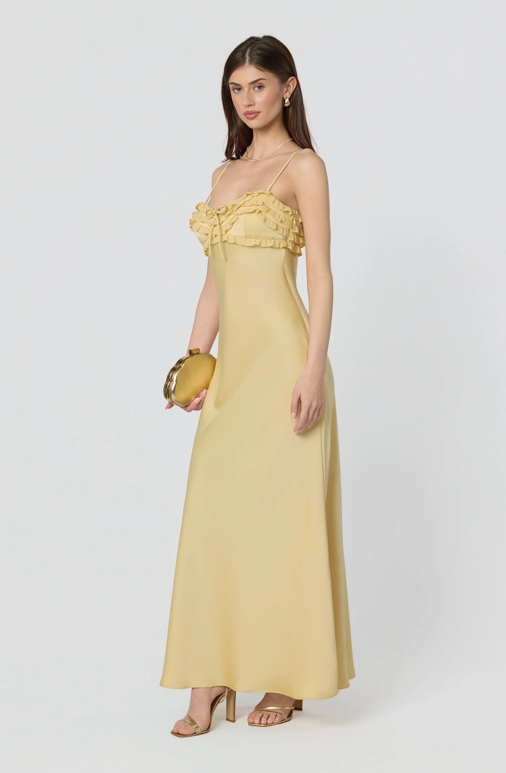 Inixyf Jade Ruffle Trim Maxi Dress
