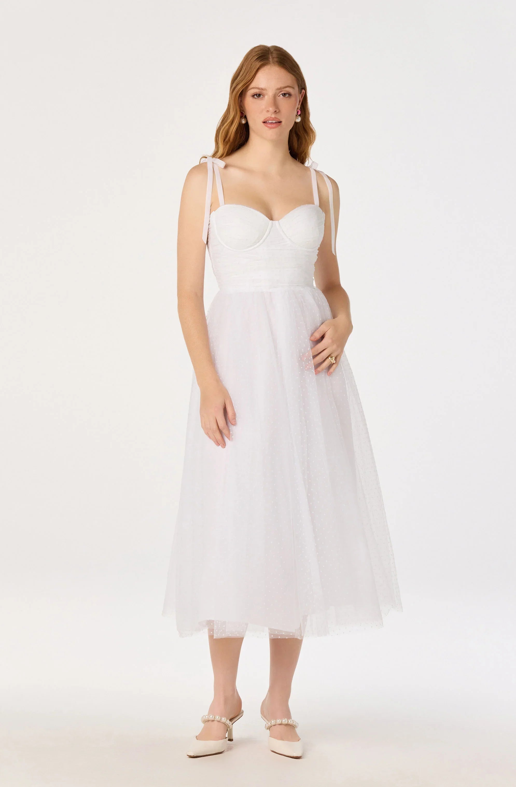 Inixyf Karyme Polka Dot Tulle Midi Dress