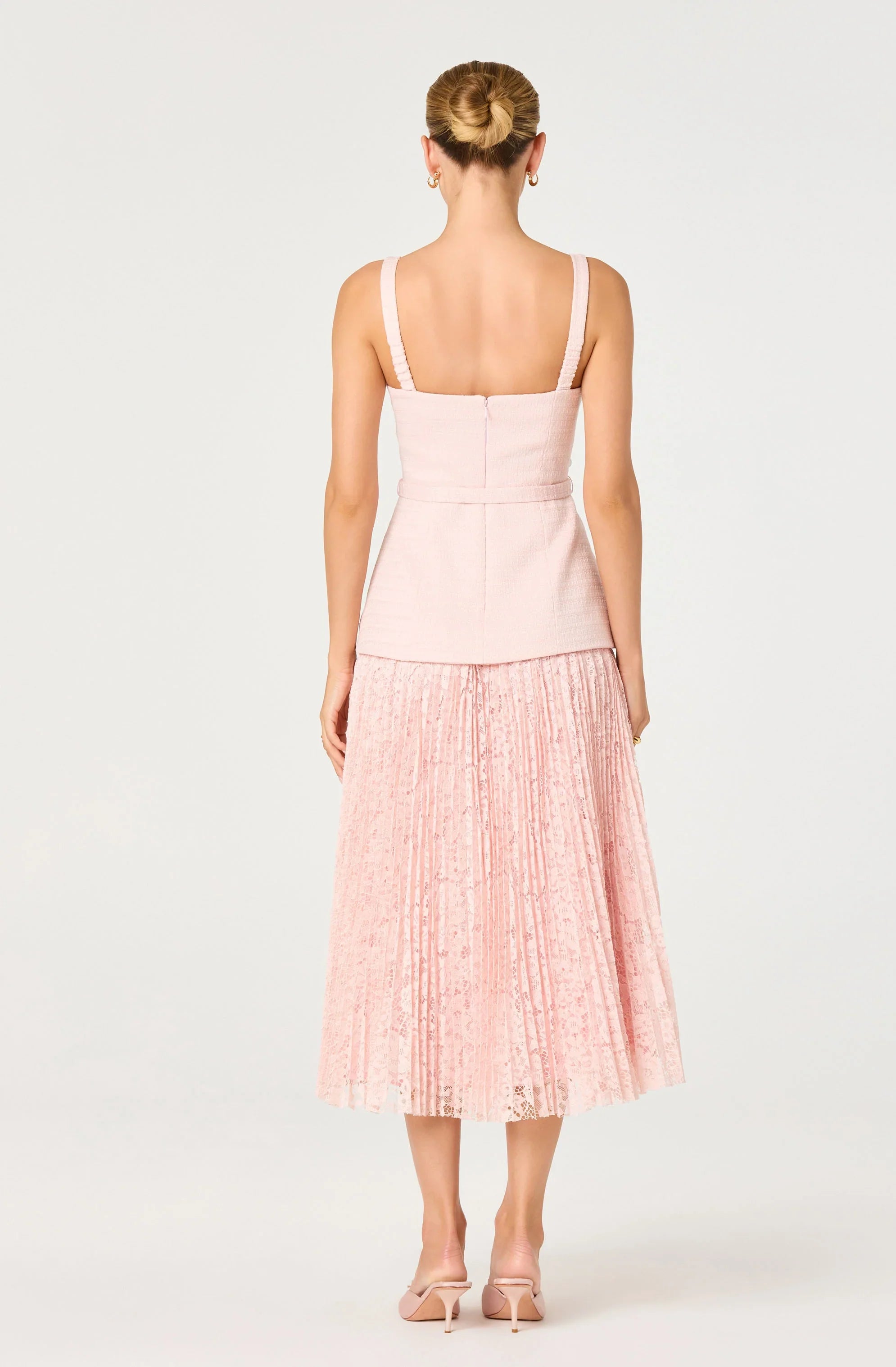 Inixyf Caitlin Mixed Media Tweed Maxi Dress