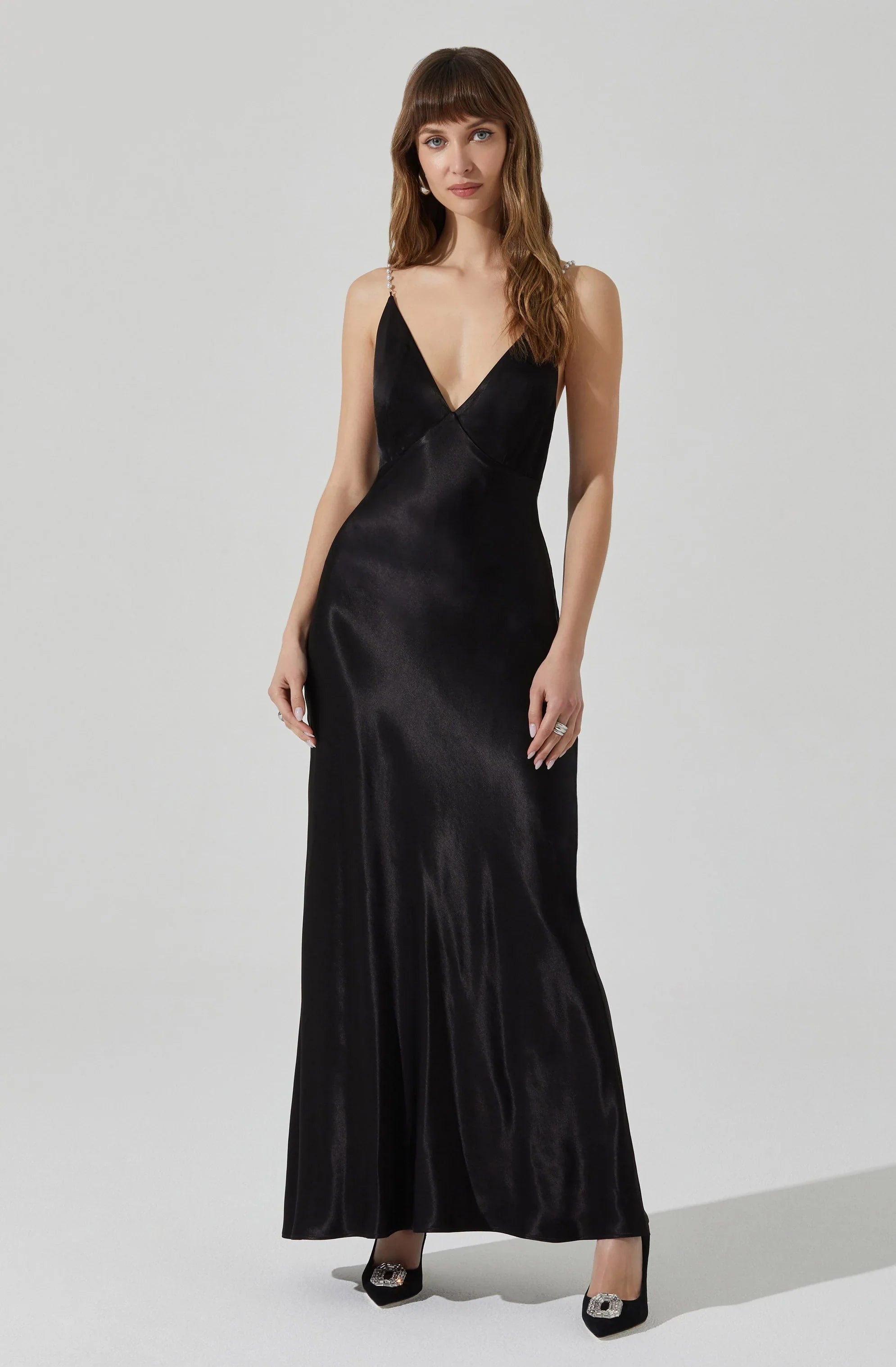 Lbruh Maxime Pearl Straps Maxi Dress