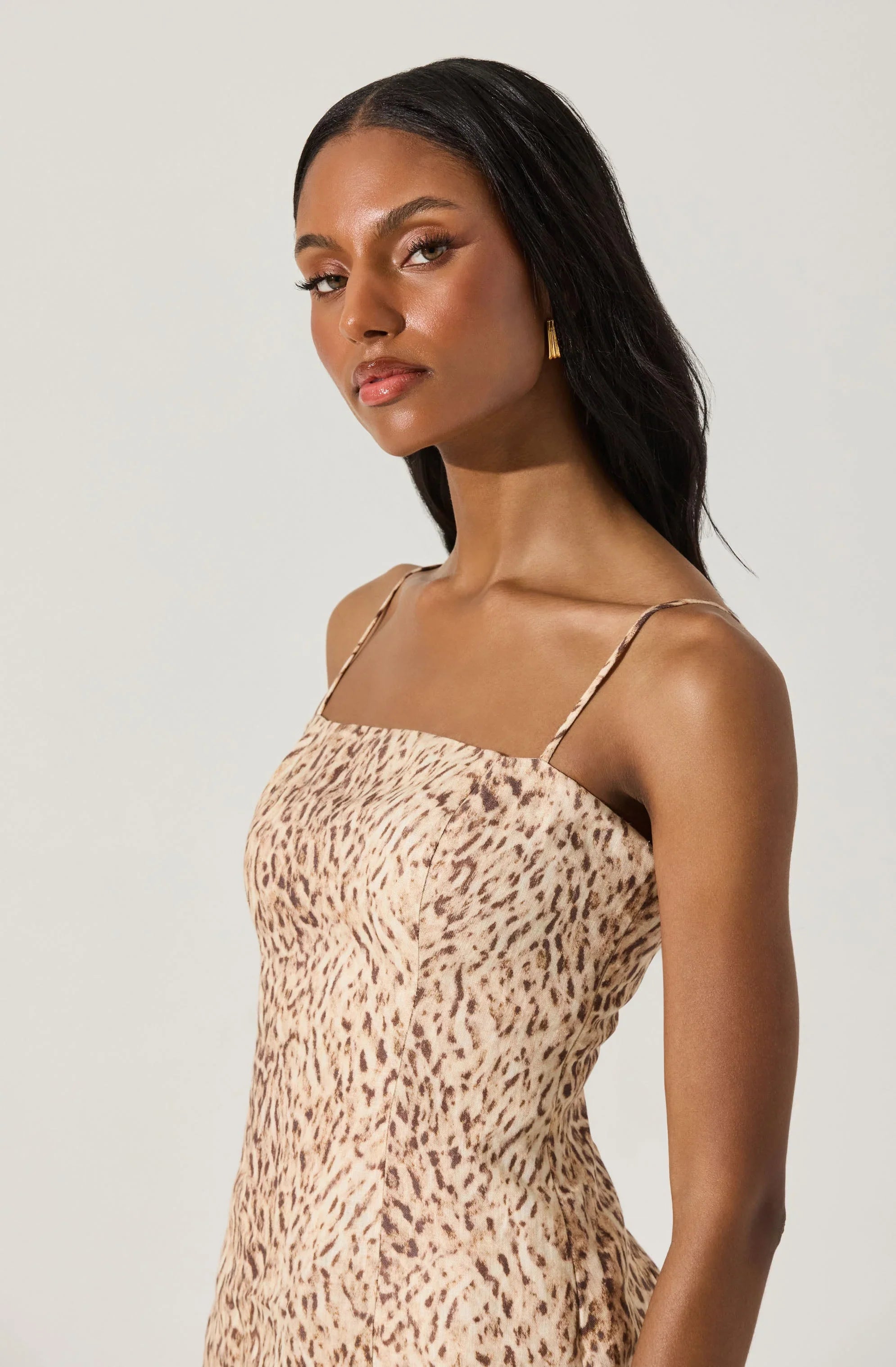 Lbruh Linen Leopard Mini Dress