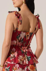 Lbruh Mellorie Sweetheart Tiered Floral Maxi Dress
