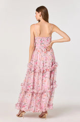 Inixyf Ayanna Floral Pleated Tiered Maxi Dress