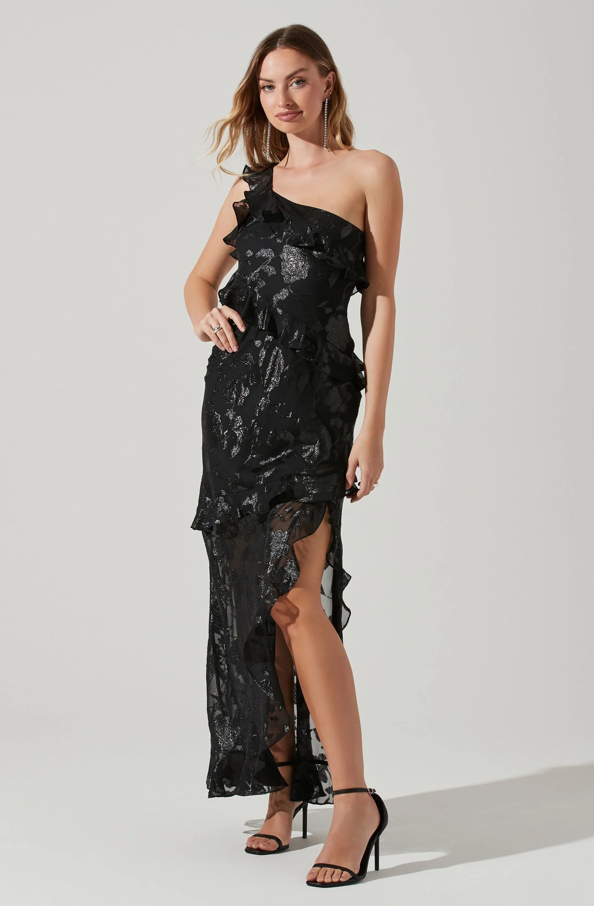 Lbruh Andrea One Shoulder Floral Maxi Dress