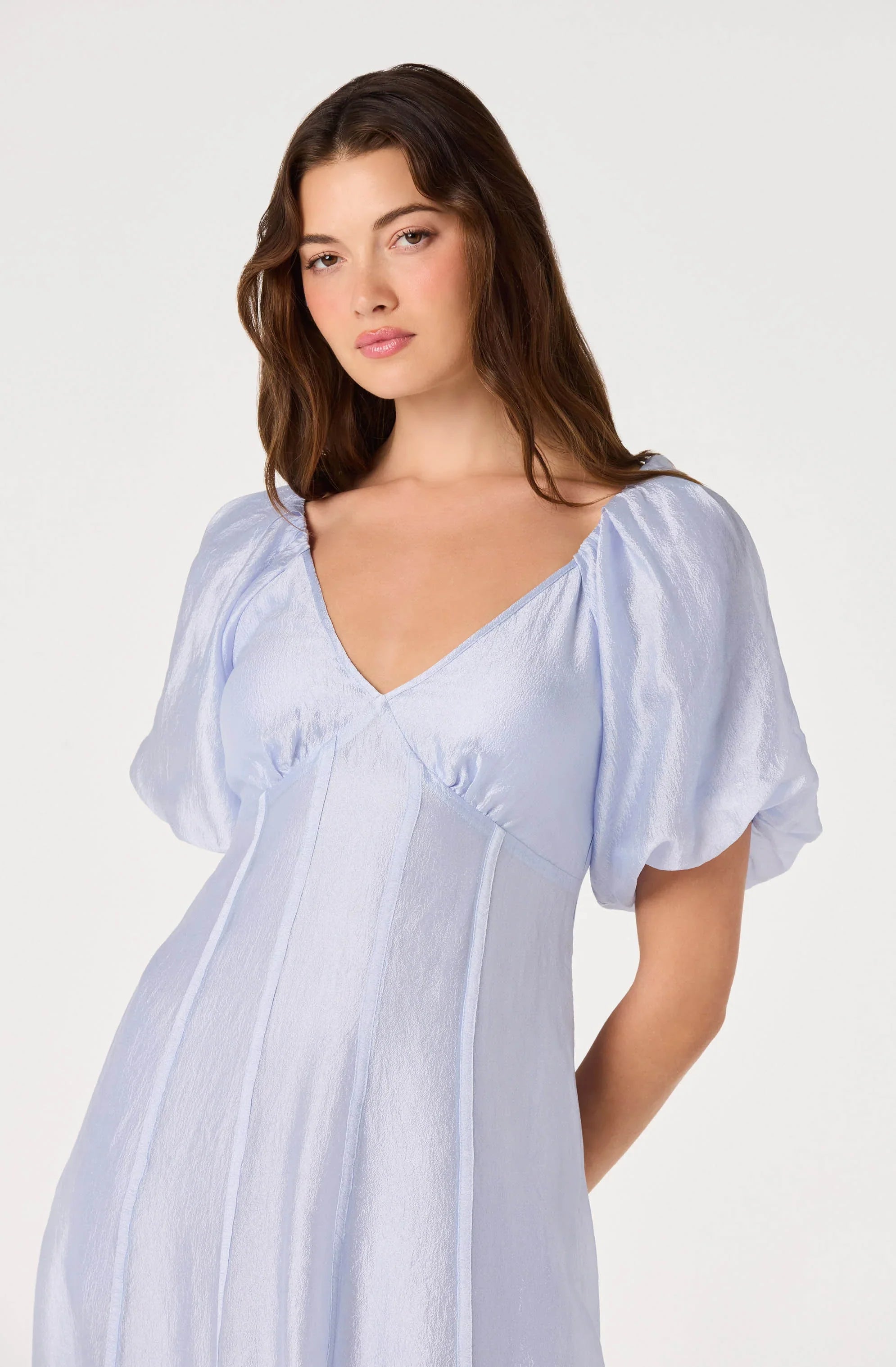 Inixyf Kathaleya Puff Sleeve Midi Dress