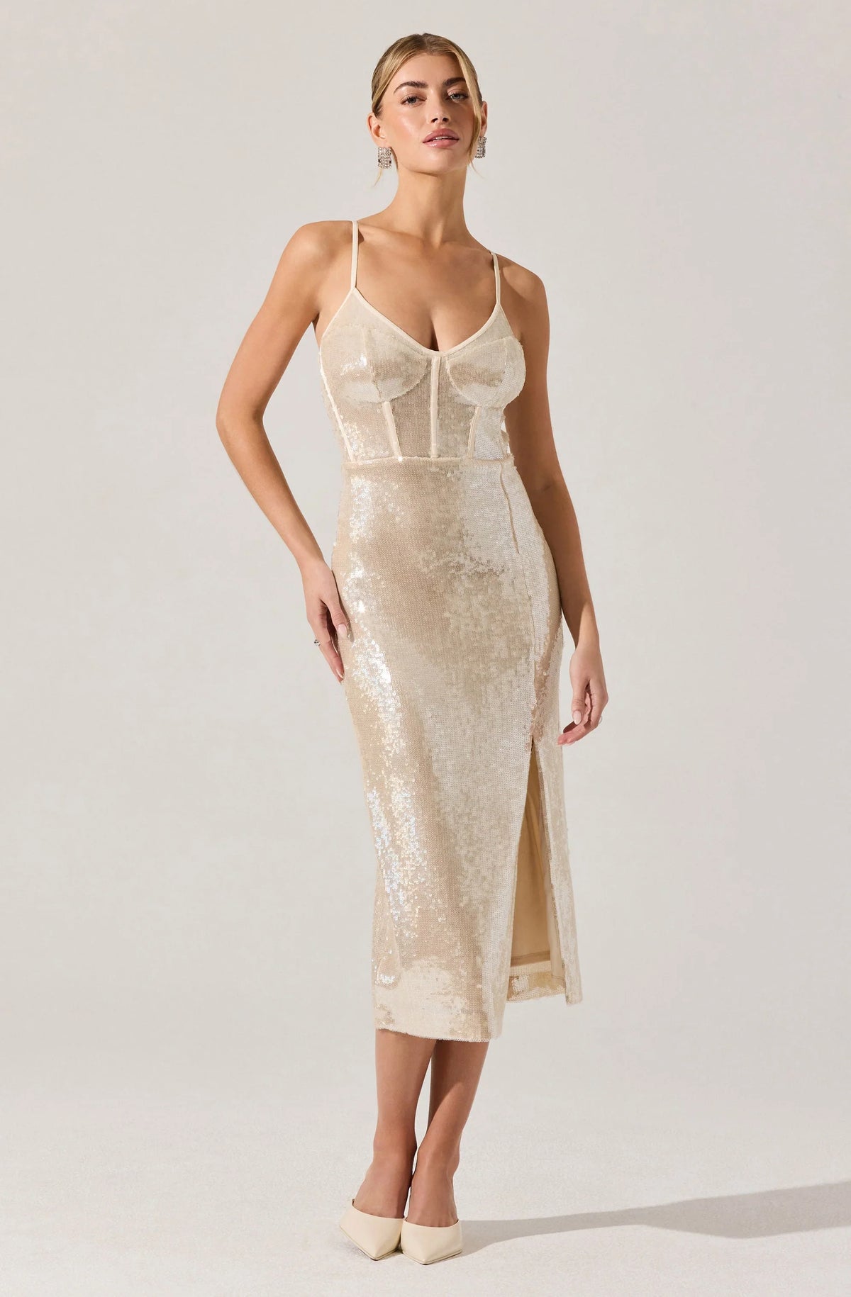 Lbruh Liese Sequin Bustier Midi Dress