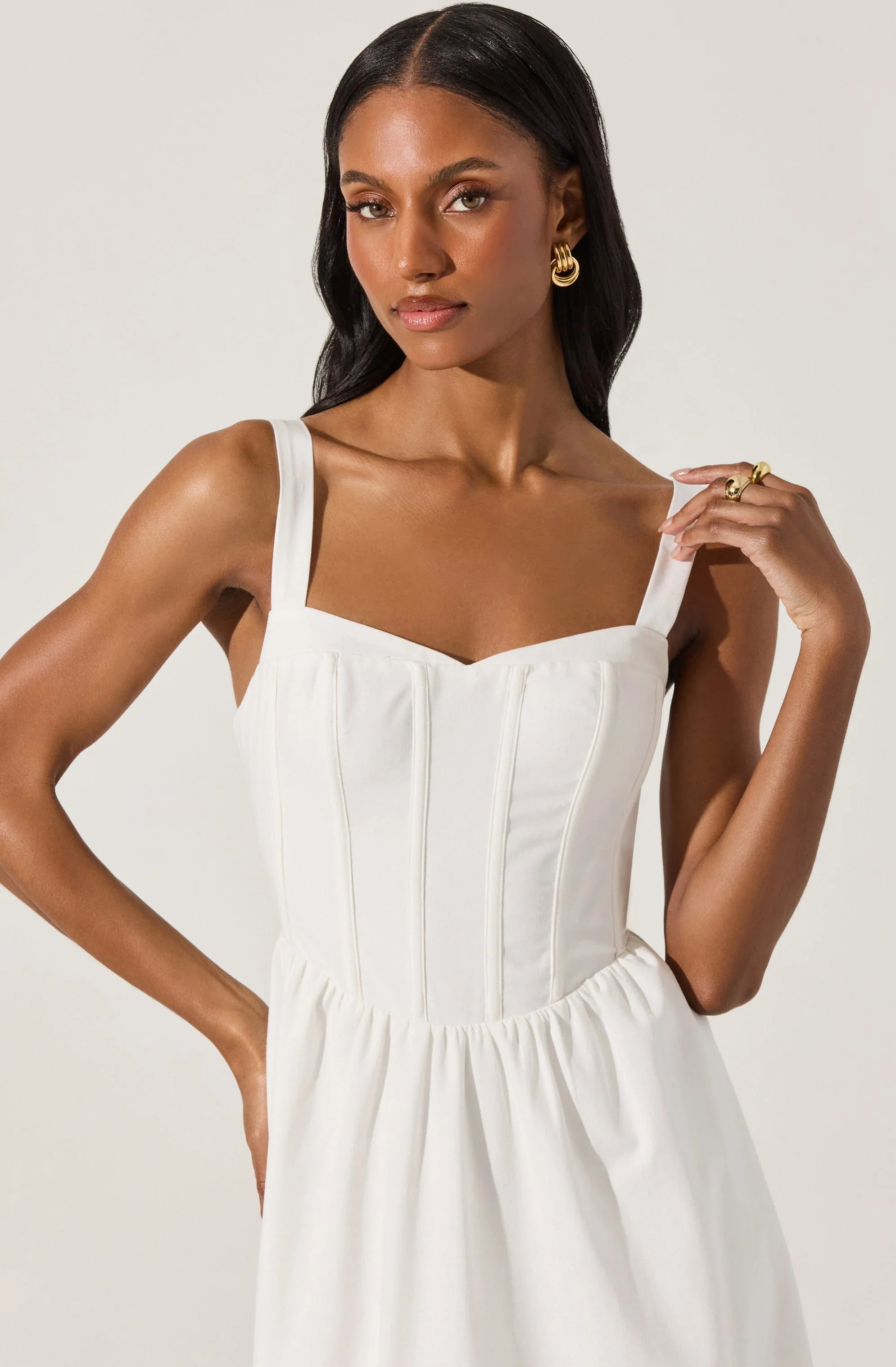 Lbruh Sweetheart Corset Linen Dress