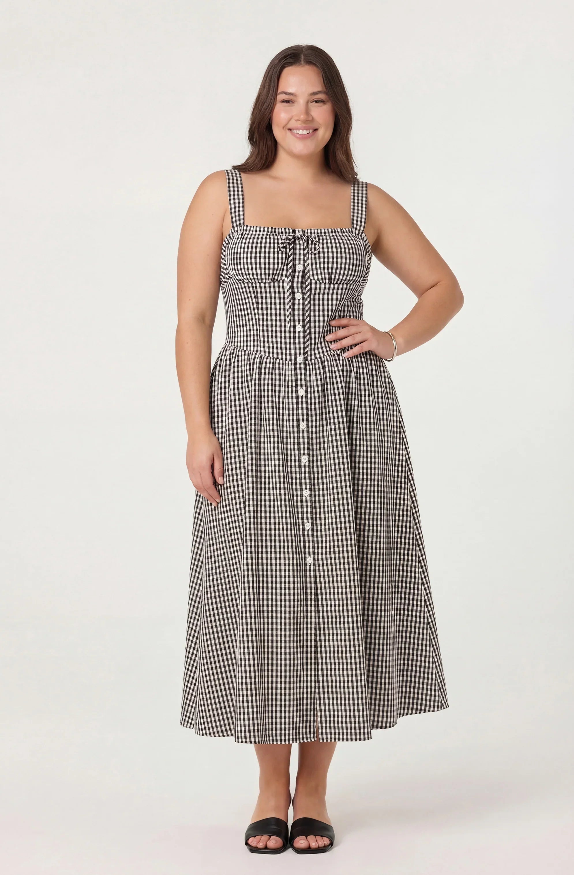 Inixyf Temperance Gingham Check Maxi Dress