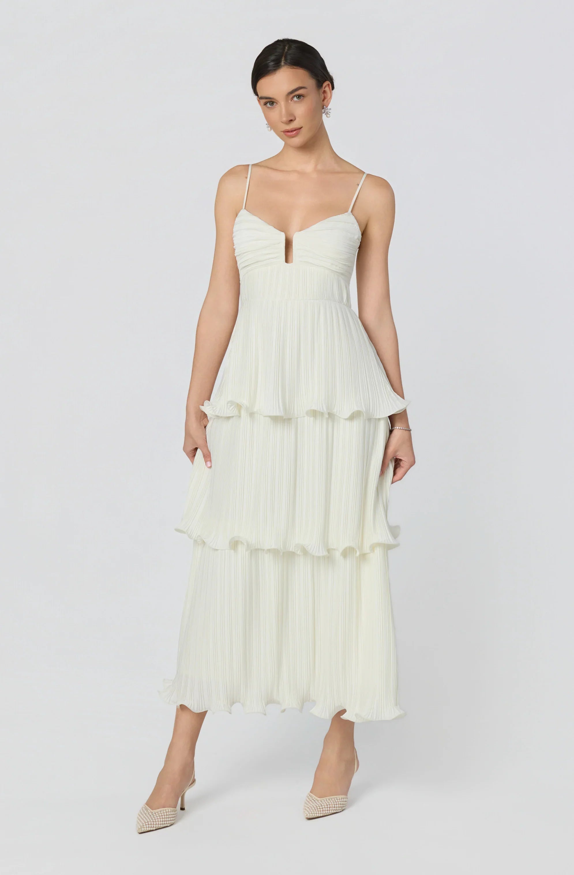 Inixyf Lupin Pleated Tiered Maxi Dress