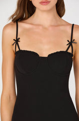 Lbruh Bow Strap Bustier Midi Dress