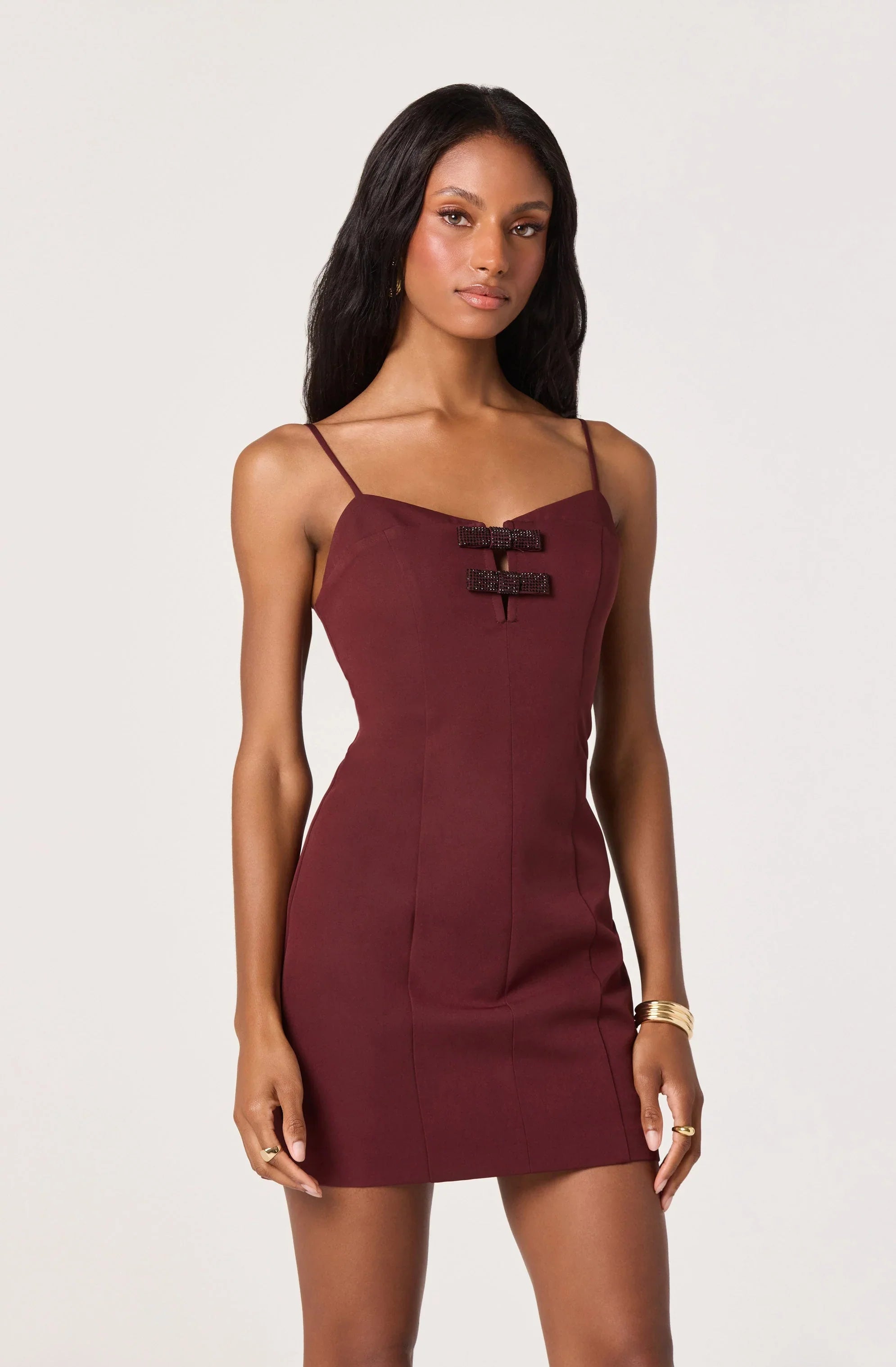 Lbruh Embellished Bow Detail Mini Dress