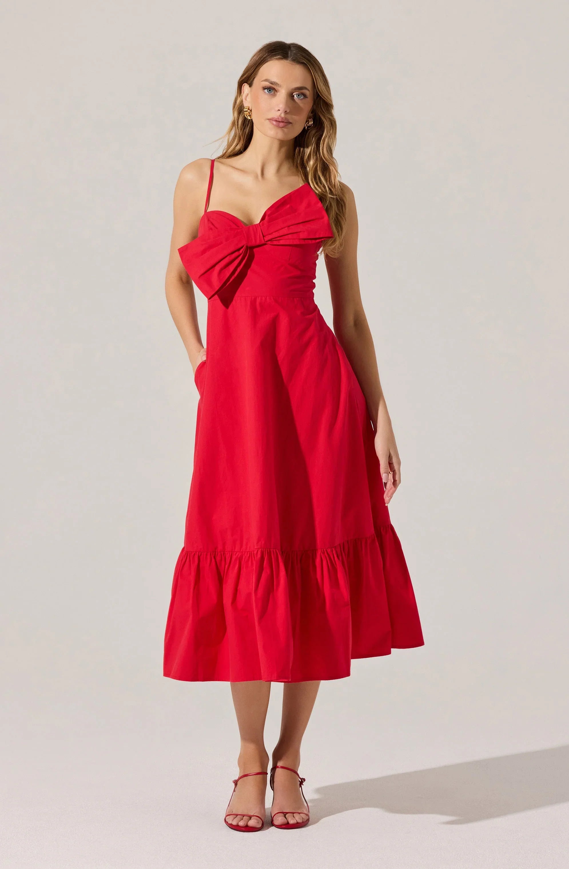 Lbruh Asymmetrical Bow Midi Dress