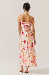 Lbruh Kitura Cold Shoulder Floral Maxi Dress