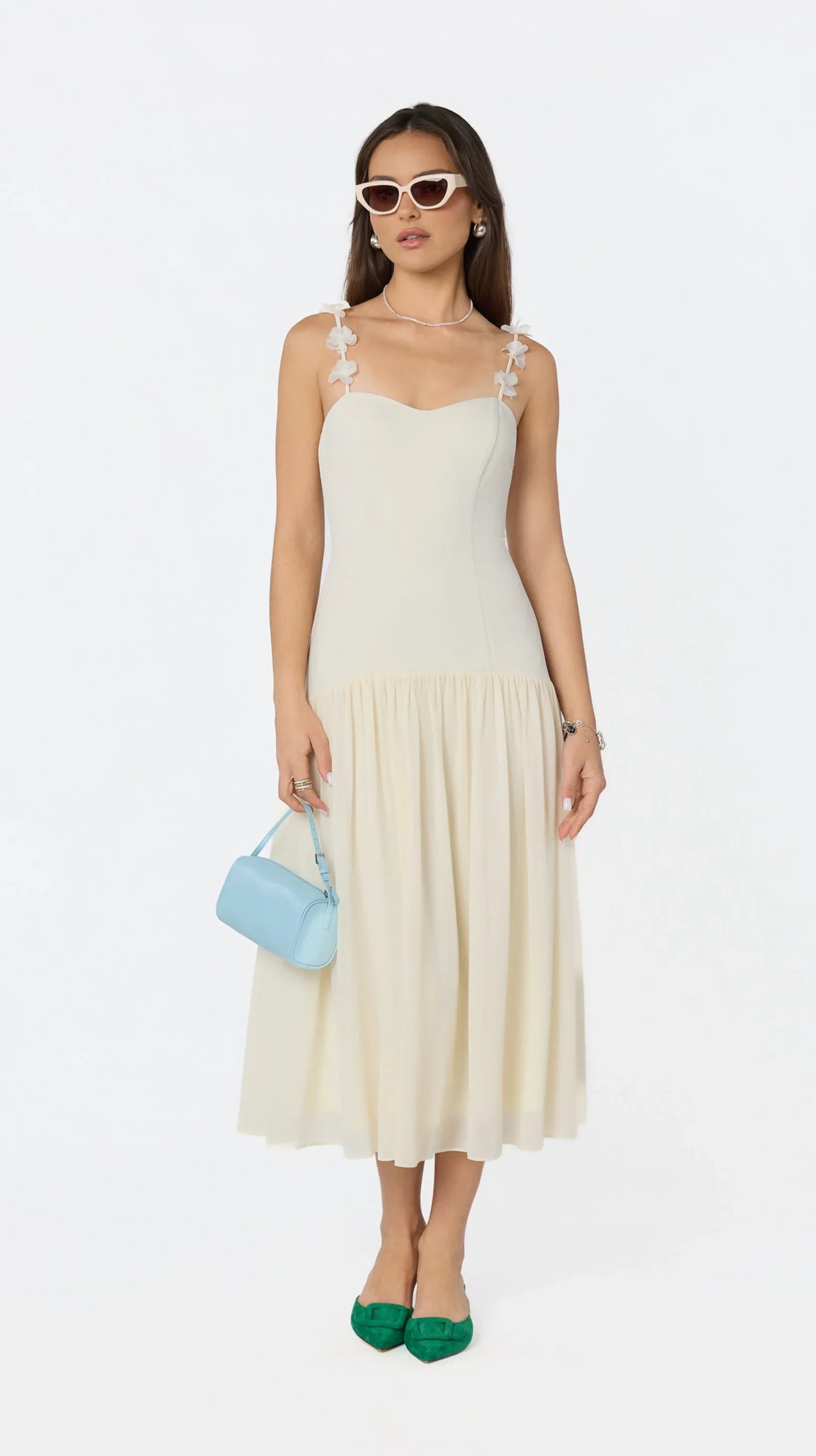 Inixyf Amia Floral Applique Maxi Dress