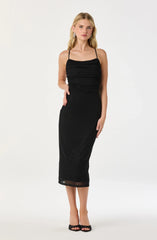 Lbruh Embellished Rhinestone Ruched Midi Dress