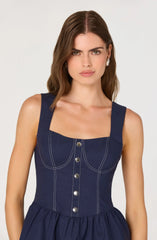 Lbruh Tiered Stitch Detail Mini Dress