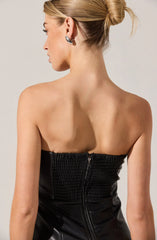 Lbruh Keyana Strapless Faux Leather Dress
