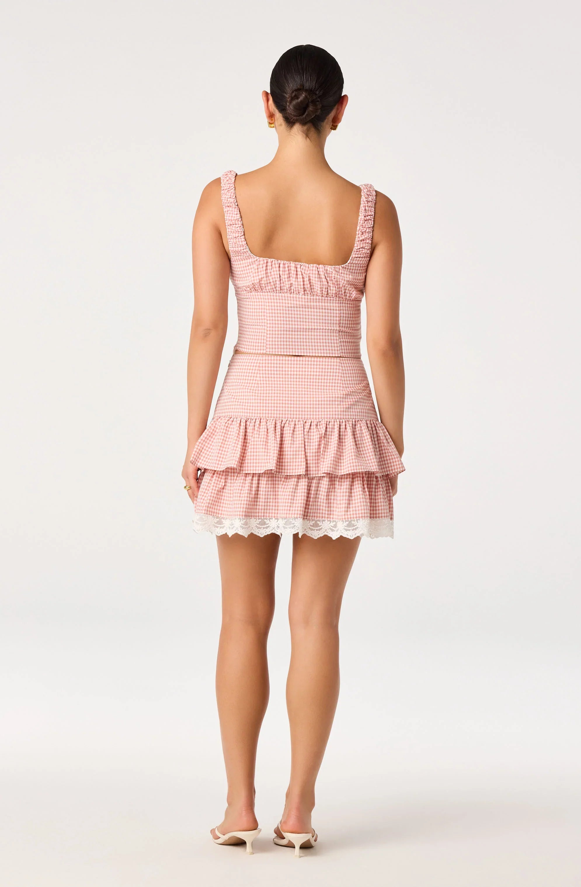 Inixyf Penny Gingham Bustier Crop Top