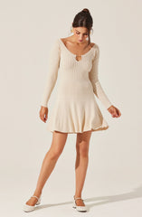 Lbruh Cybele Pointelle Mini Sweater Dress
