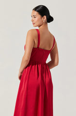Lbruh Pleated Bustier Midi Dress
