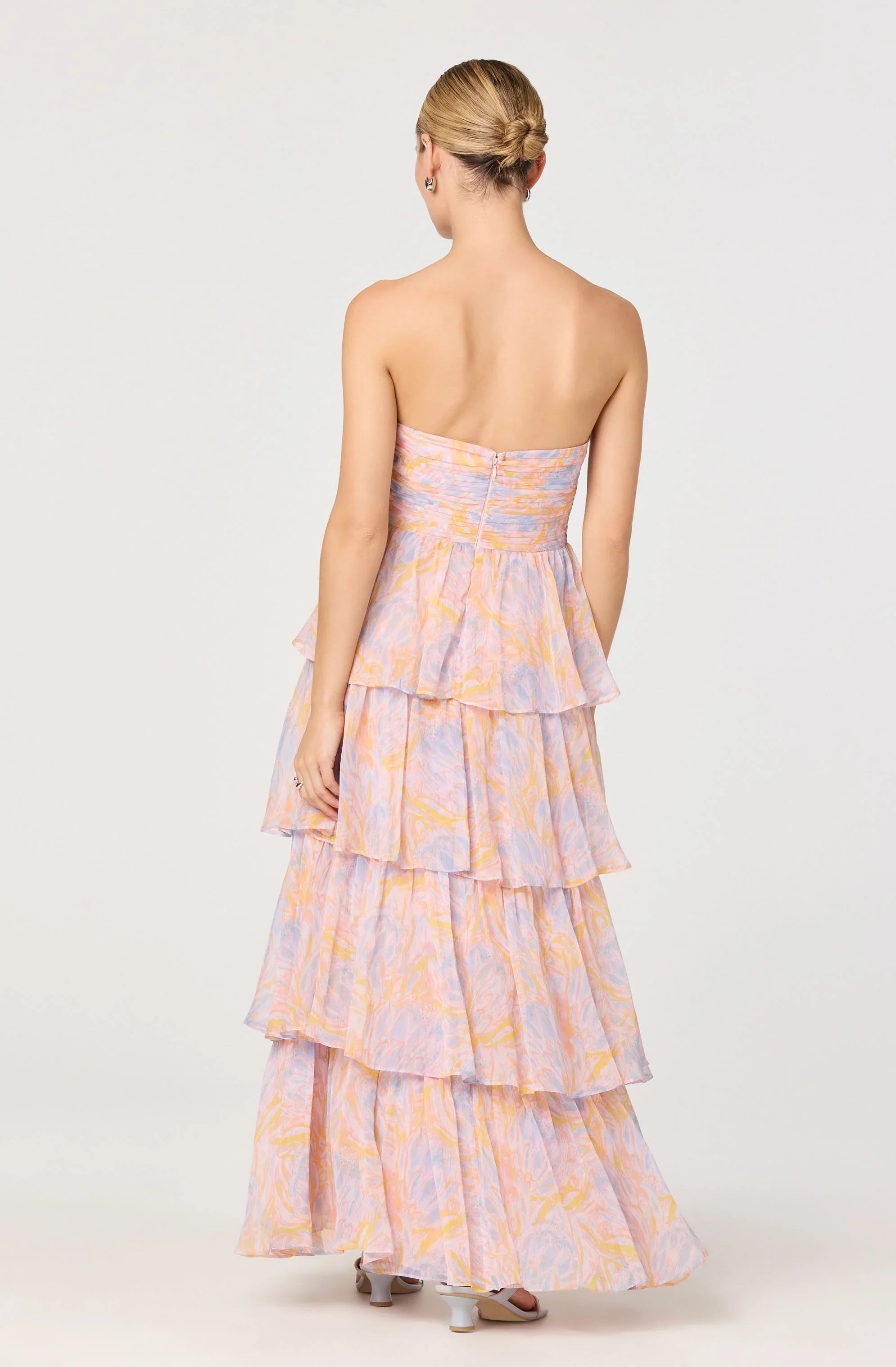 Lbruh Anisha Strapless Tiered Ruffle Maxi Dress