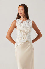Lbruh Martina Crochet-Layered Satin Dress