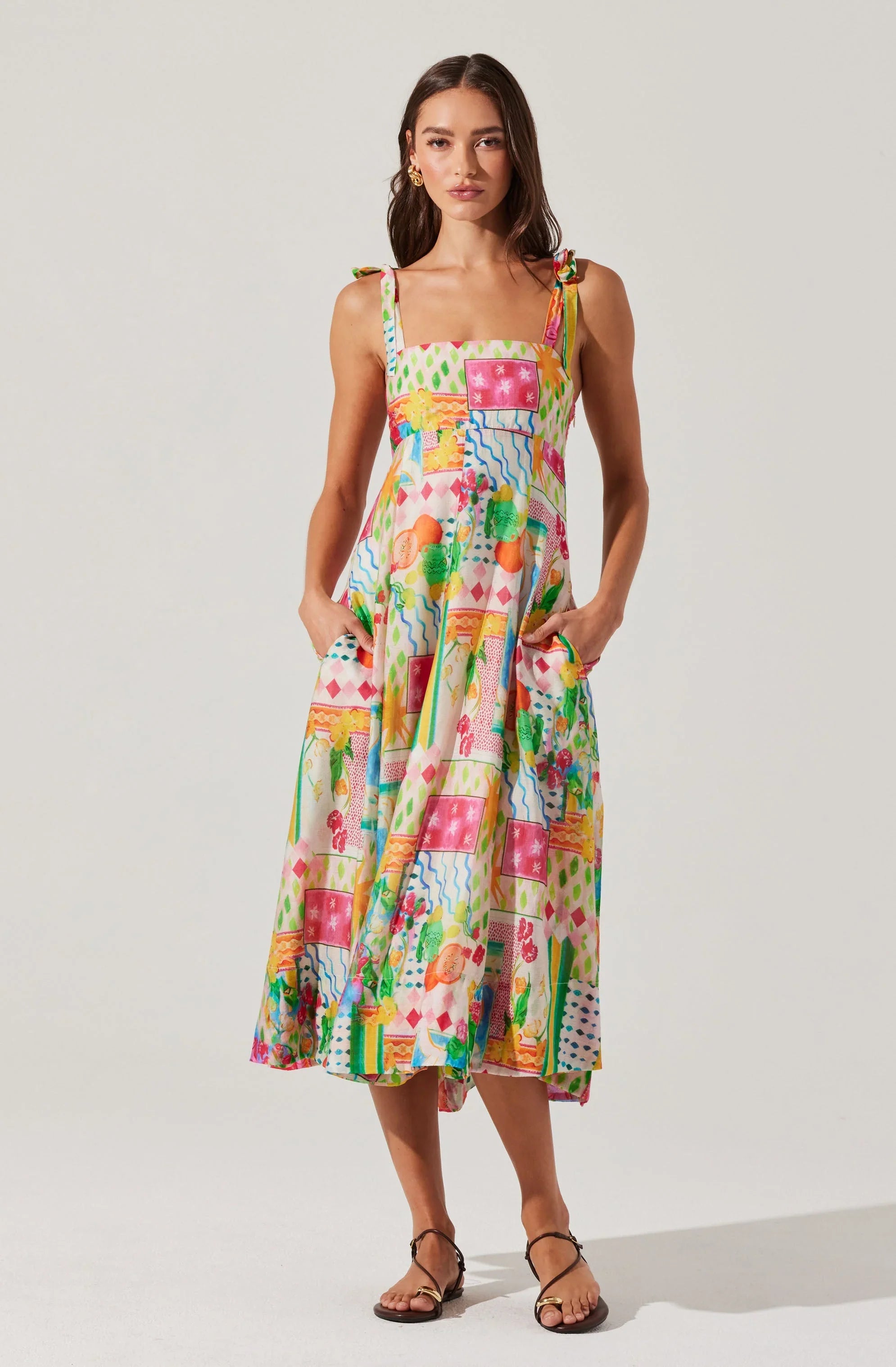 Lbruh Shiann Print Midi Dress