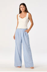 Inixyf Linsey Striped Wide Leg Linen Pants