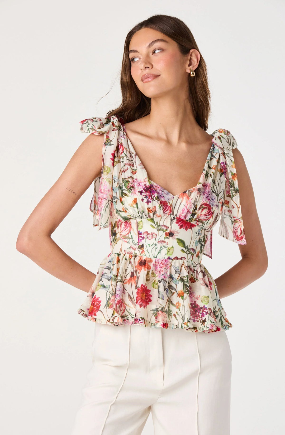 Inixyf Lenora Floral Corset Peplum Top