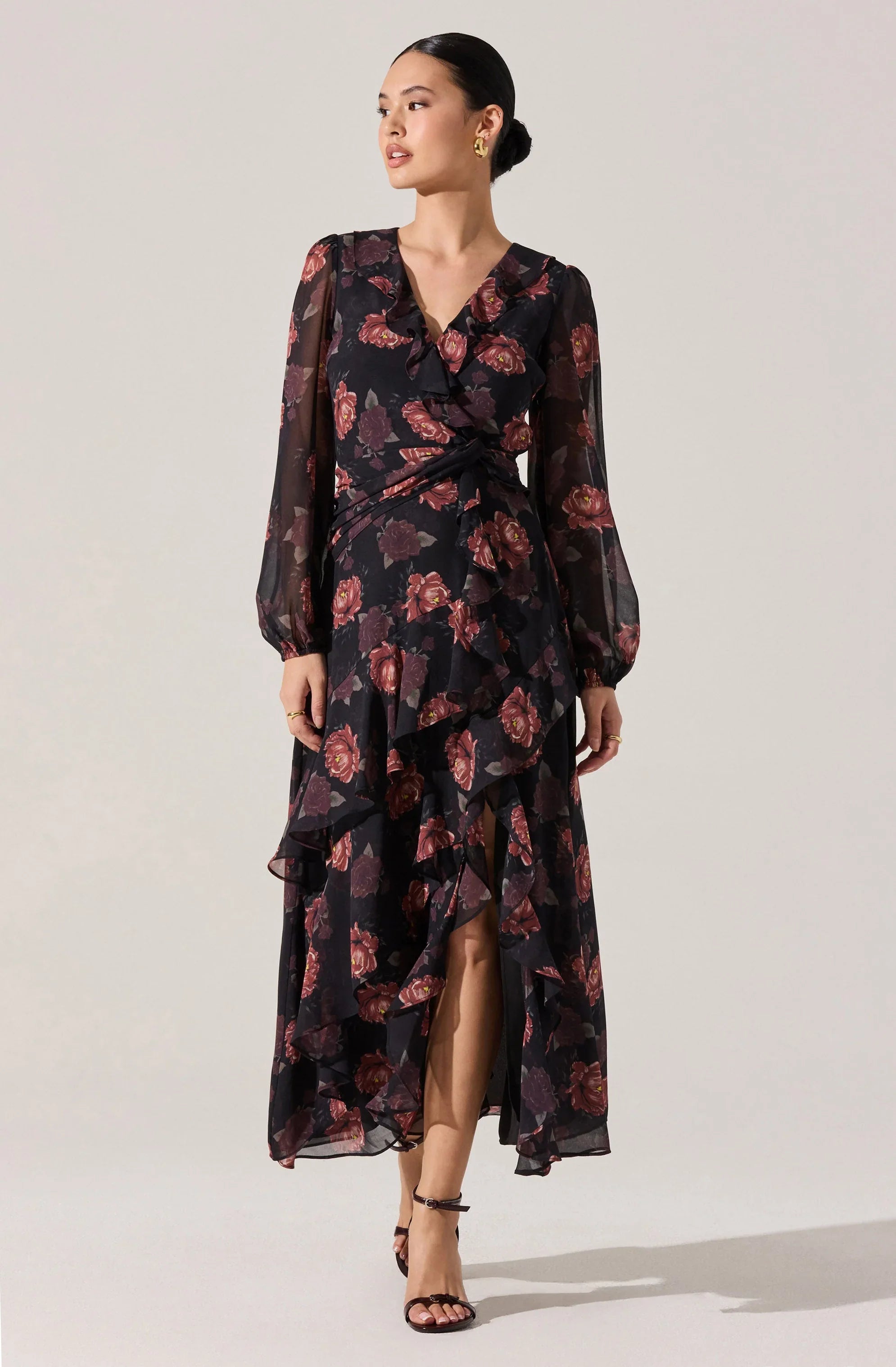 Lbruh Corrina Floral Ruffle Maxi Dress