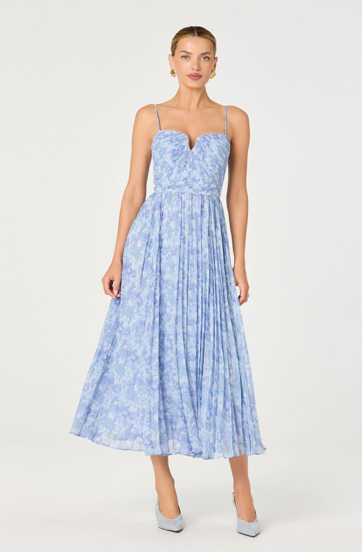 Inixyf Bayley Floral Pleated Maxi Dress