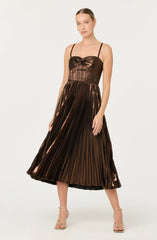 Lbruh Ascella Pleated Midi Dress
