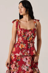 Lbruh Mellorie Sweetheart Tiered Floral Maxi Dress