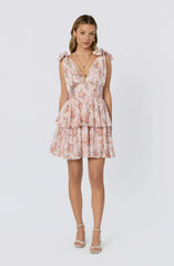 Inixyf Ainlay Floral Tiered Mini Dress