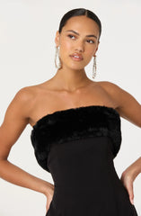 Lbruh Amya Strapless Faux Fur Dress