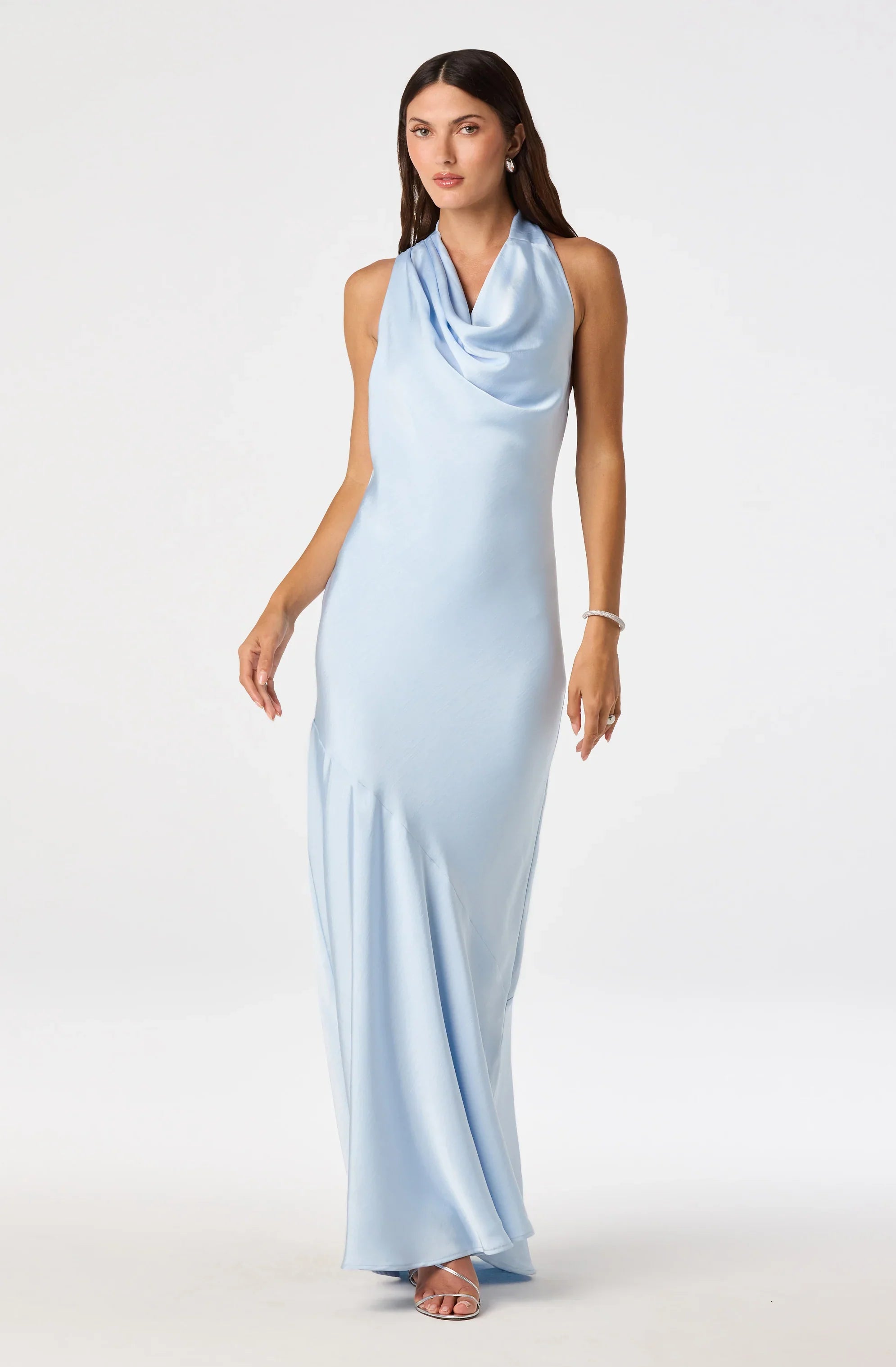 Lbruh Varya Satin Cowl Neck Maxi Dress