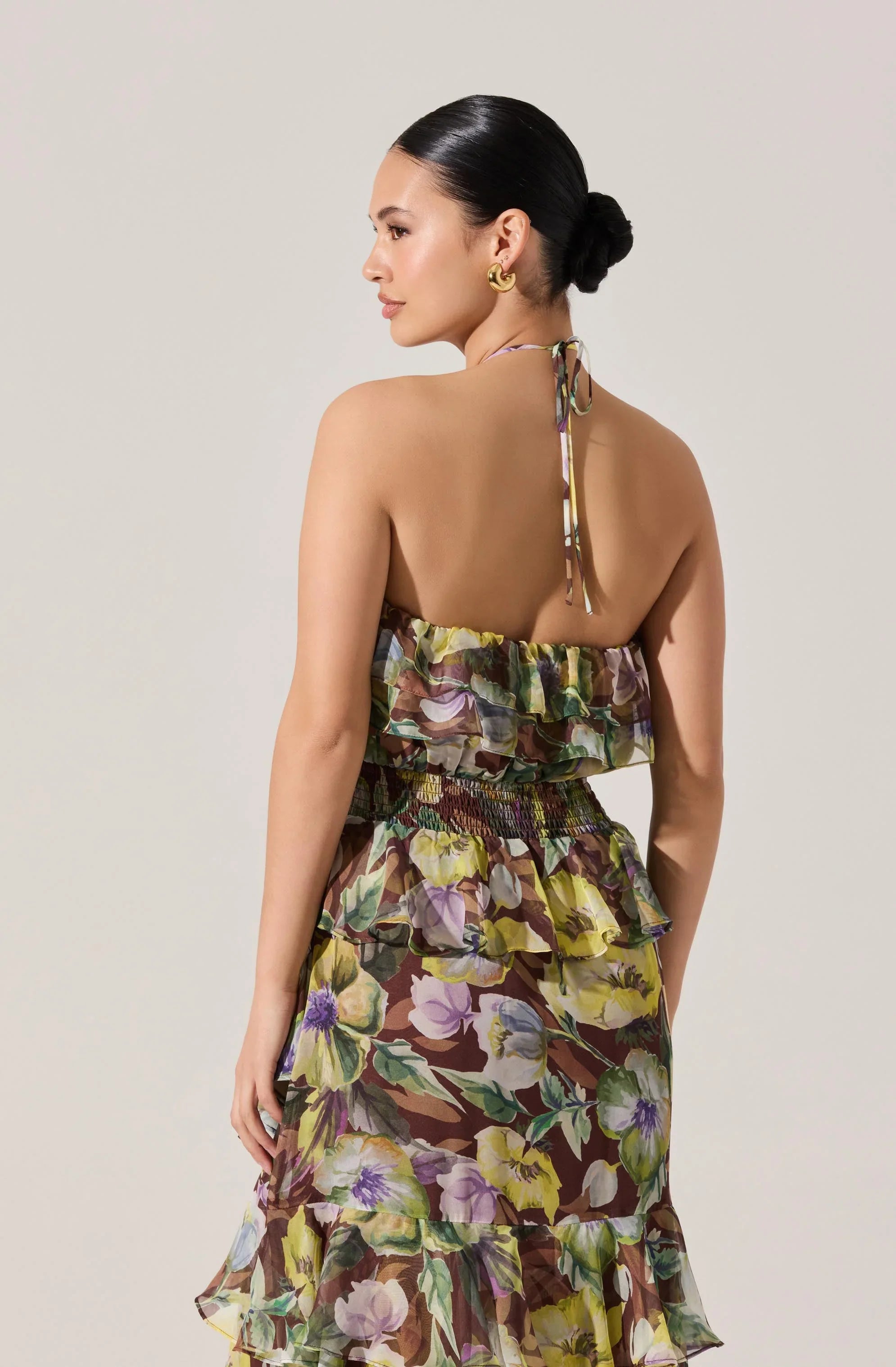 Lbruh Elena Floral Halter Maxi Dress